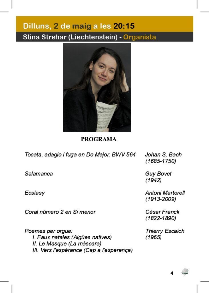 STINA STREHAR, Organista