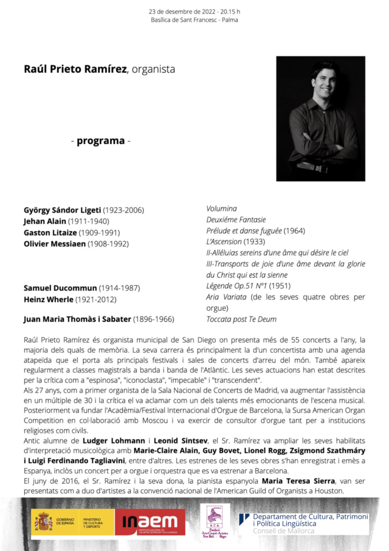 Raúl Prieto, organista