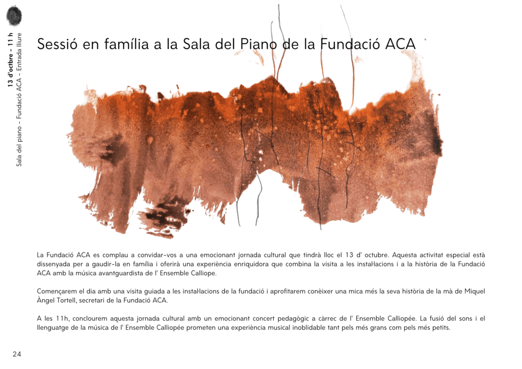 Sessió en família a la Sala del Piano de la Fundació ACA