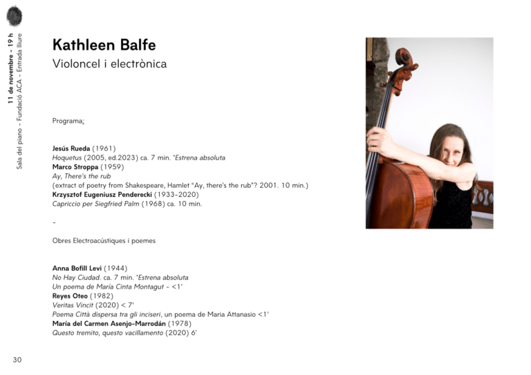 Kathleen Balfe Violoncel i electrònica