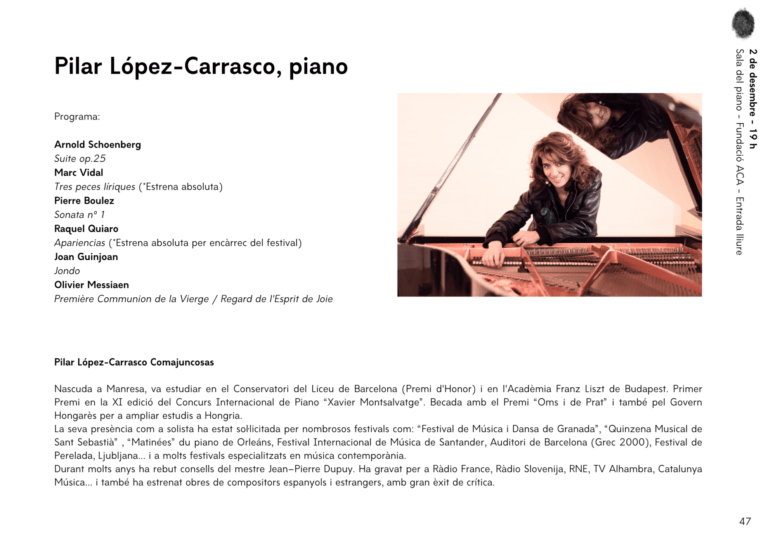 Pilar López-Carrasco, piano